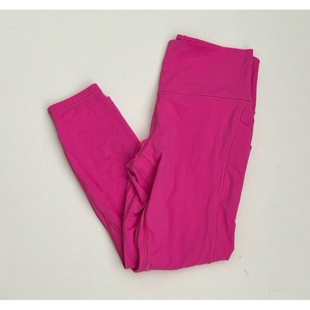 Lululemon Align Sz 12 HR Pant 25" Pocket Double Lined Nulu Sonic Pink Leggings